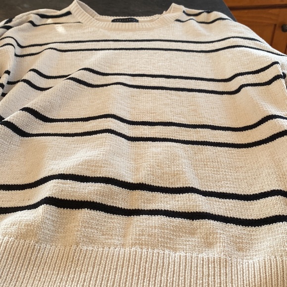 Sanctuary. Cream with black stripes. Crew neck sweater. - Picture 3 of 3